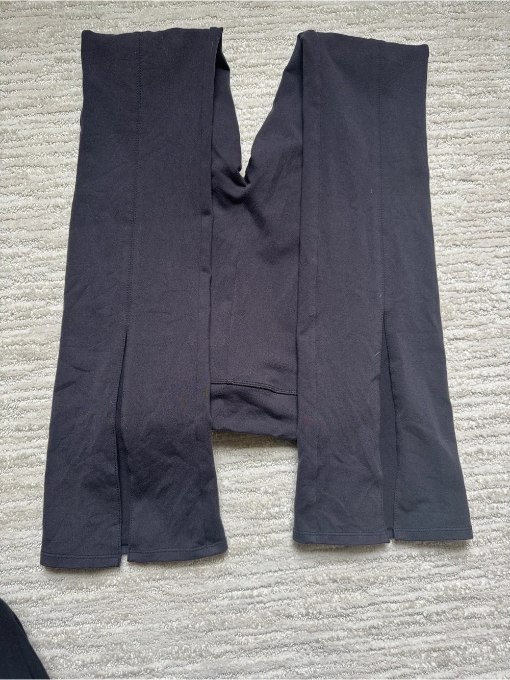ALO Yoga Black Split-Hem flare Pants